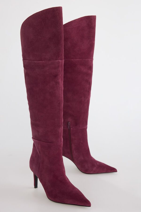 Slowlove Bota alta serraje Granate