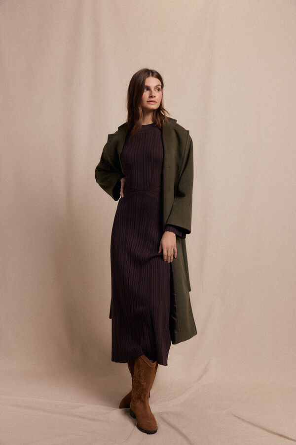 Slowlove Vestido Perkins canal&eacute; Marr&oacute;n oscuro