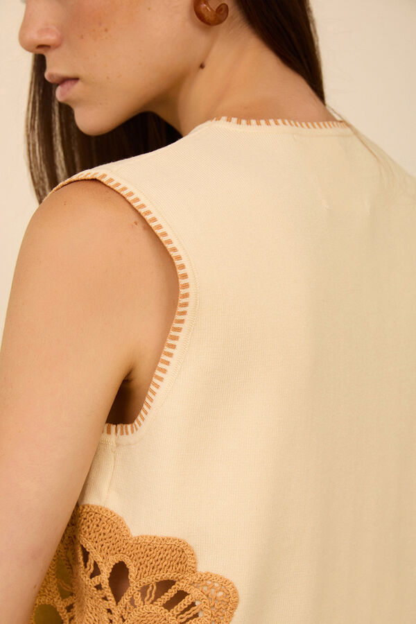 Meisie Chaleco de punto Beige