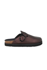 Genuins Zueco piel hebilla ajustable Granate