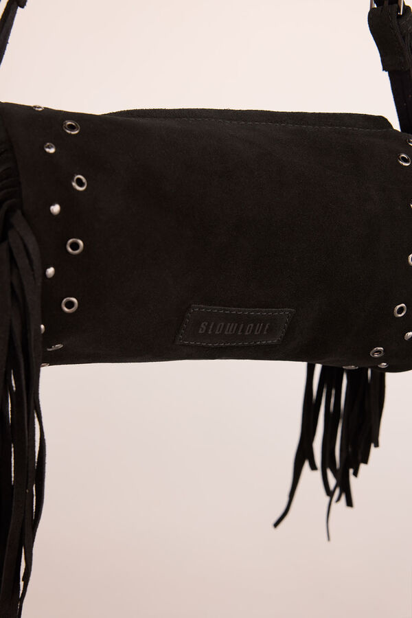 Slowlove Bolso barril flecos Negro