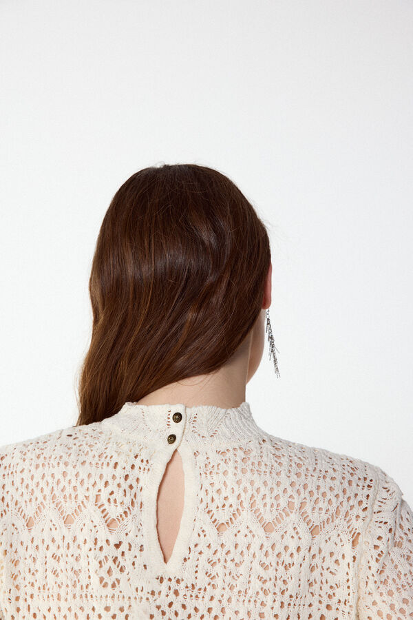 Slowlove Jersey punto calado perkins Marfil