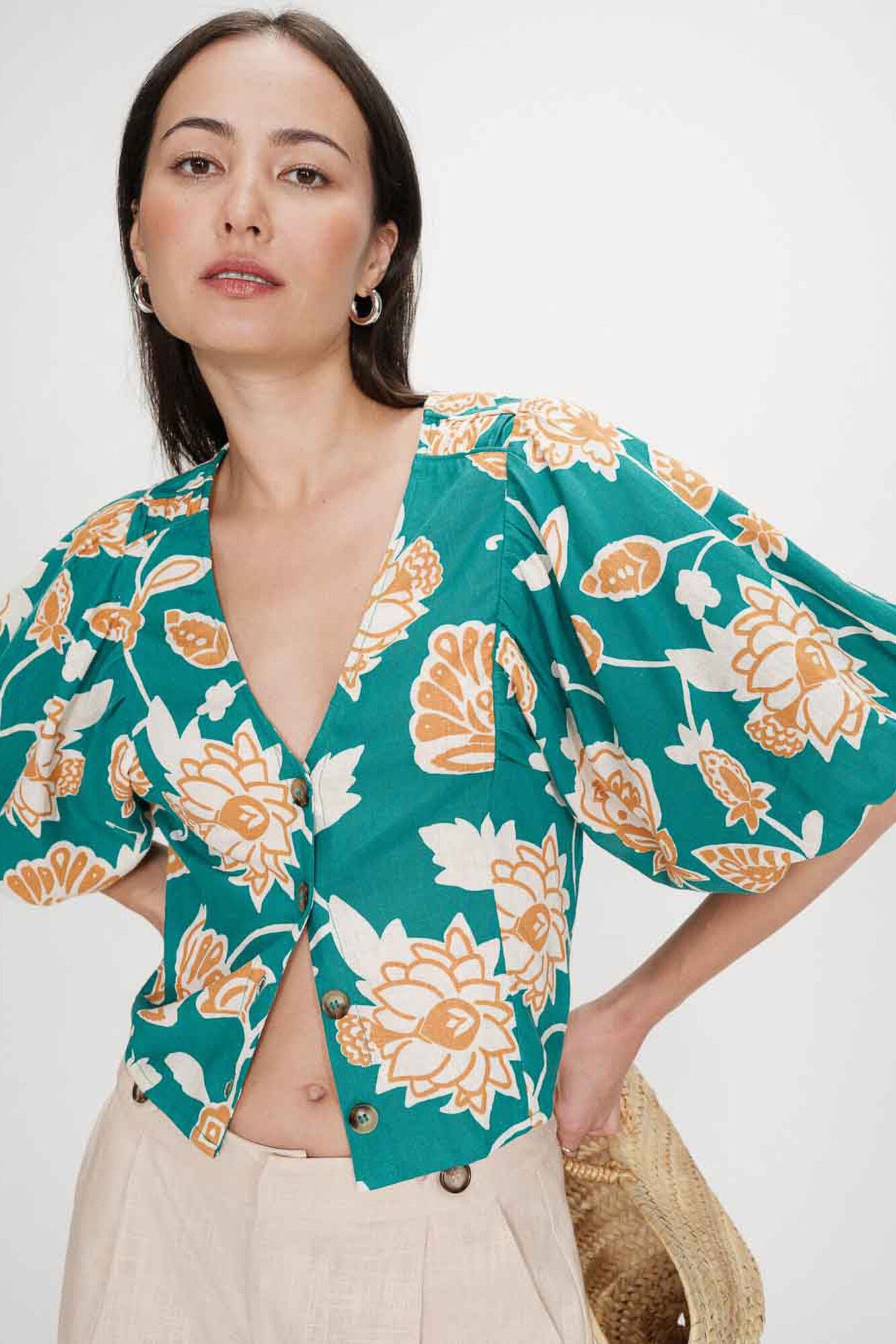 Grace & Mila Top floral corto Vahe