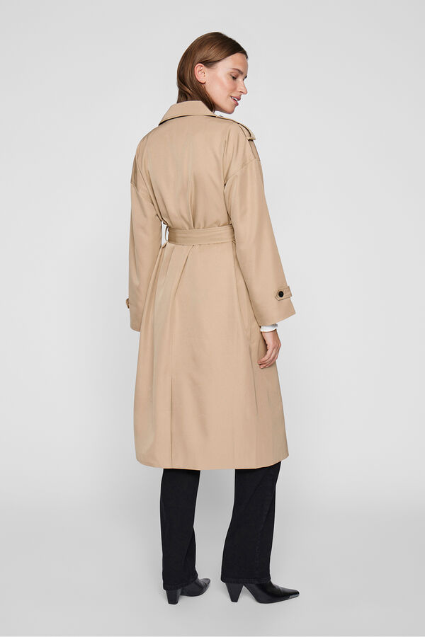 Vila Gabardina larga anudada Beige