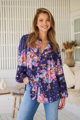Jaase Blusa fluida Azul marino