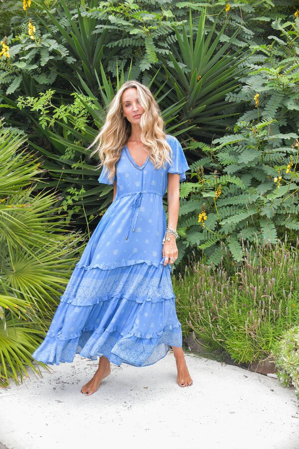 Jaase Vestido largo fluido Azul