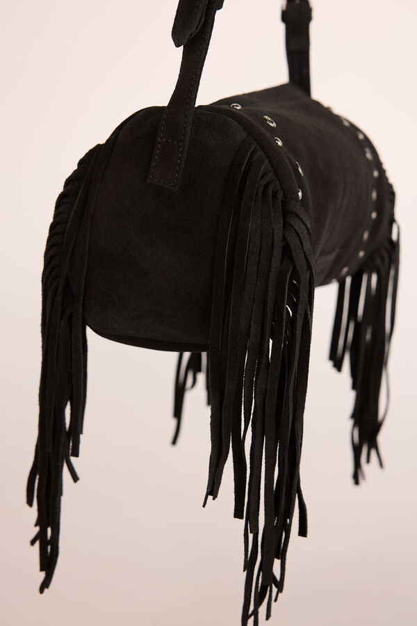 Slowlove Bolso barril flecos Negro