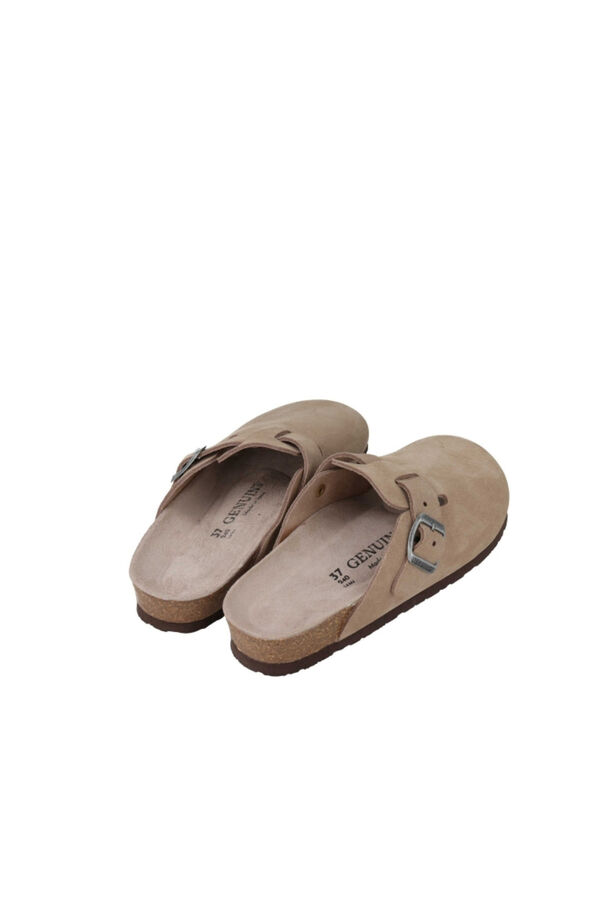Genuins Zueco de piel Beige