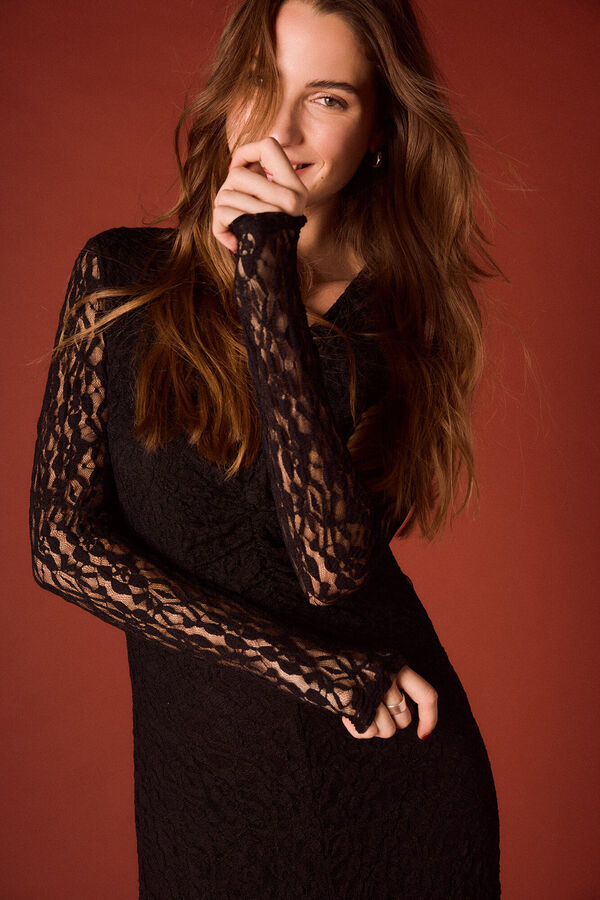 Slowlove Vestido lencero negro Negro