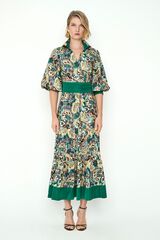 Panambi Vestido midi estampado Giana Estampado verde