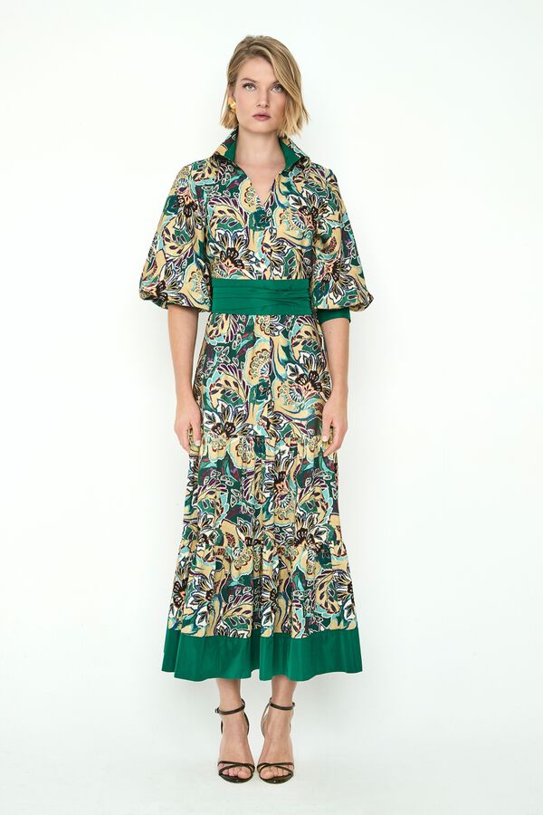 Panambi Vestido midi estampado Giana Estampado verde