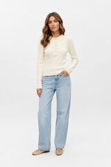 Object Jersey canal&eacute; cuello polo Beige