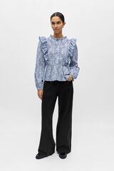 Object Blusa estampada volantes Azul marino