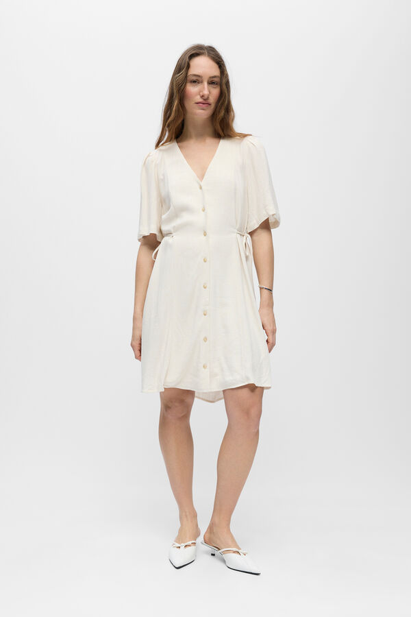 Object Vestido corto lino Beige