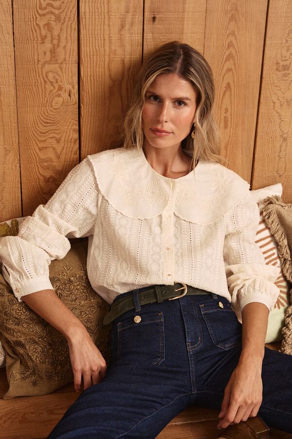 Pol&iacute;n Et Moi Camisa cuello Genoveva Beige