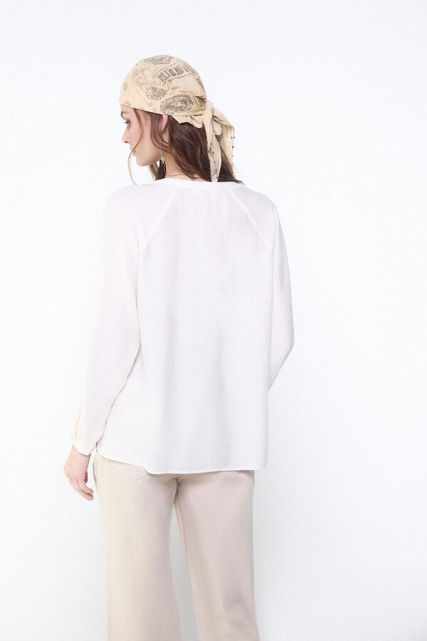 Slowlove Blusa plisada fluida Blanco