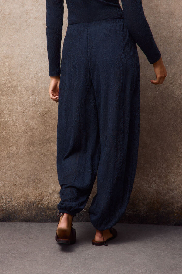 Slowlove Pantal&oacute;n bombacho de punto Azul marino