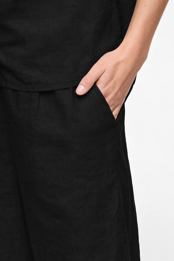 Vila Pantal&oacute;n de mujer culotte de lino Negro