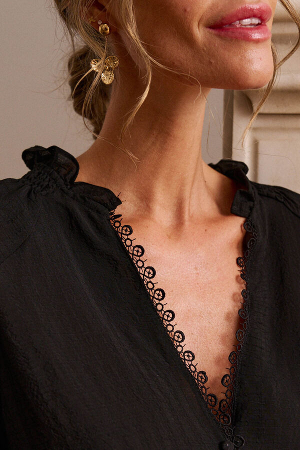 Pol&iacute;n Et Moi Camisa detalles Elisa Negro