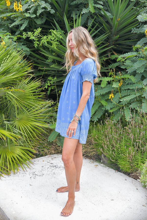 Jaase Vestido corto fluido Azul