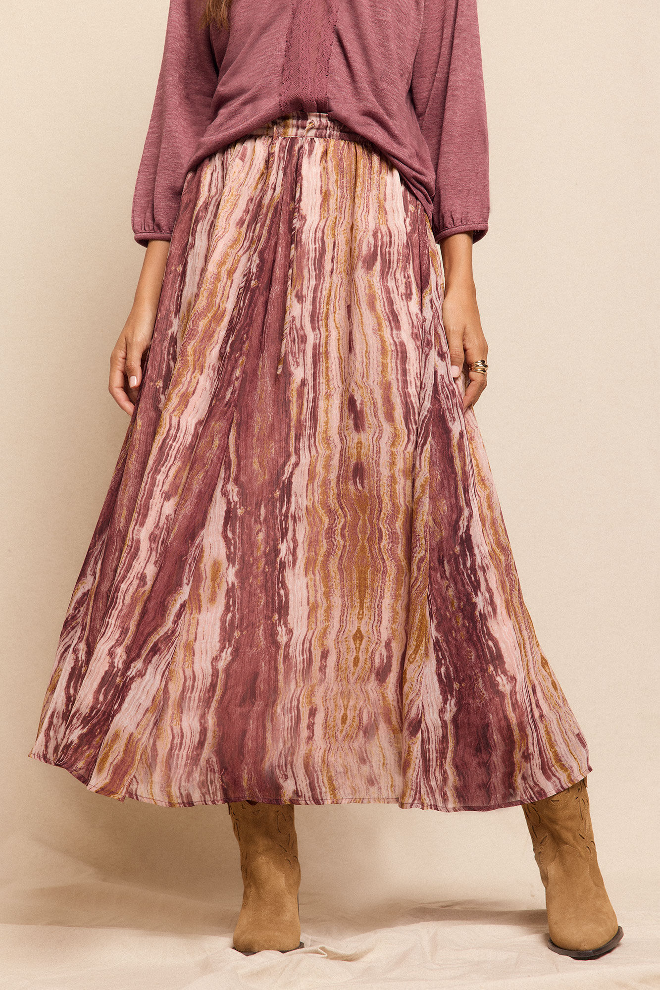 Slowlove Falda midi estampada