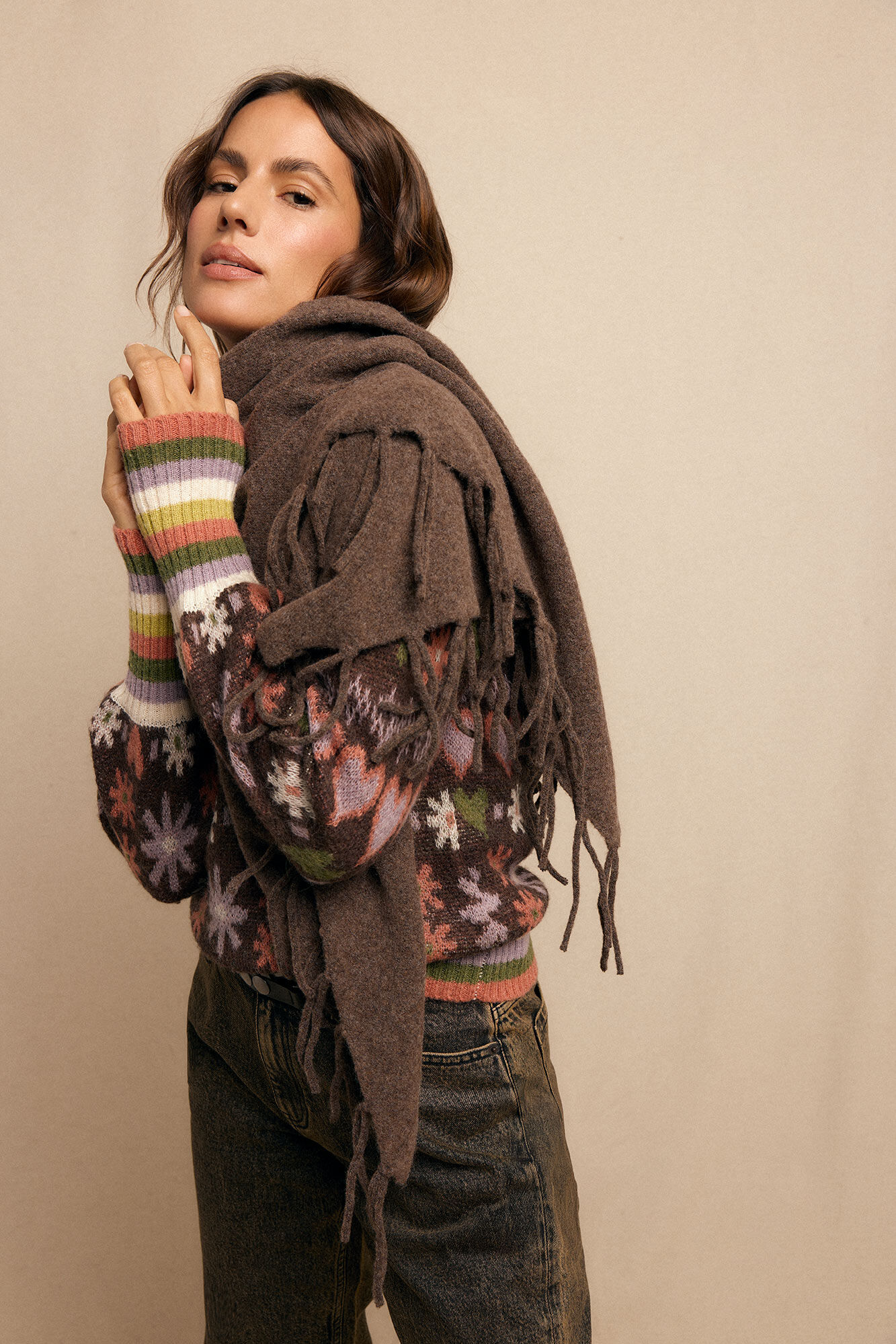 Slowlove Chal grueso flecos