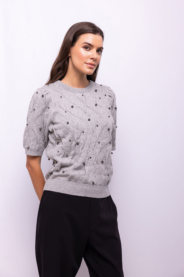 Object Jersey ochos y perlas Gris