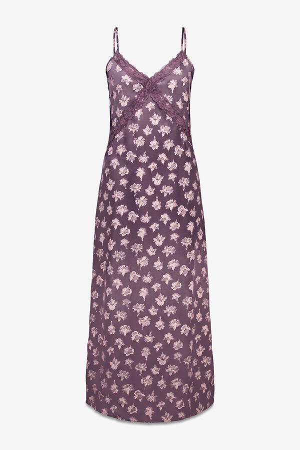Slowlove Vestido lencero Estampado morado