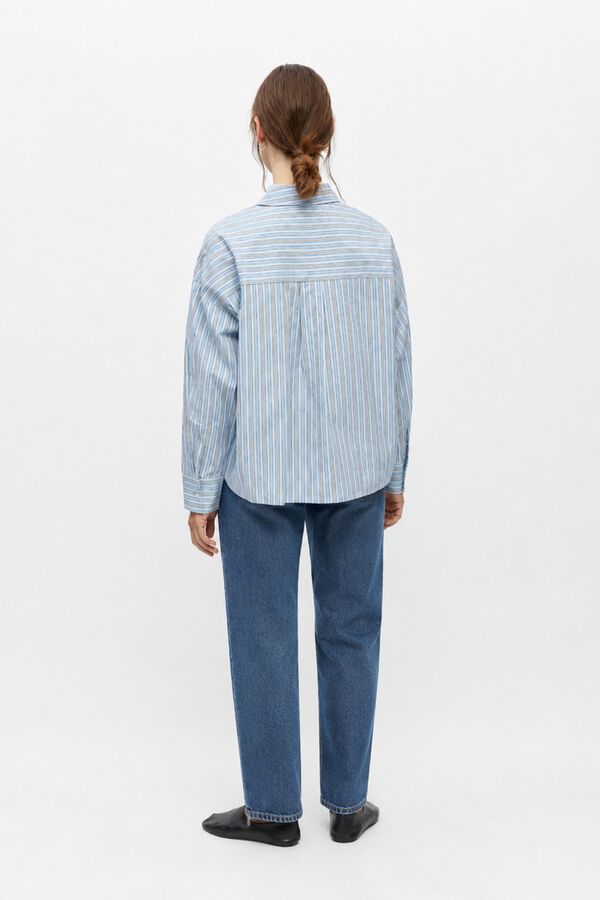 Object Camisa asim&eacute;trica rayas Azul