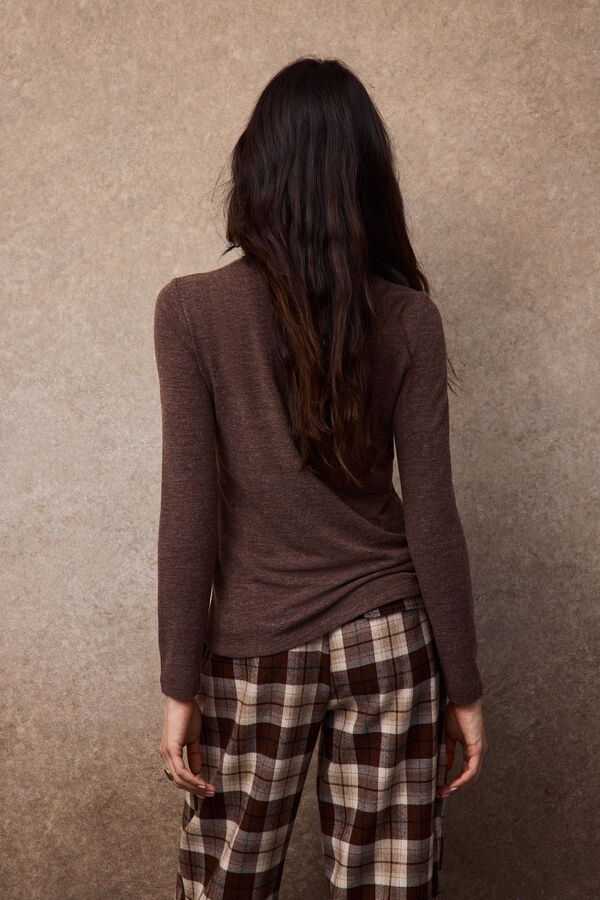 Slowlove Top frunce Marr&oacute;n oscuro