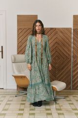 Jaase Vestido maxi Carmen Estampado verde