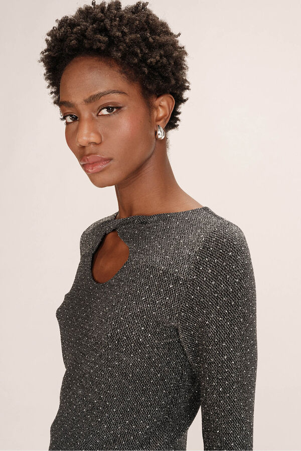 Grace & Mila Top pegado lúrex Gris