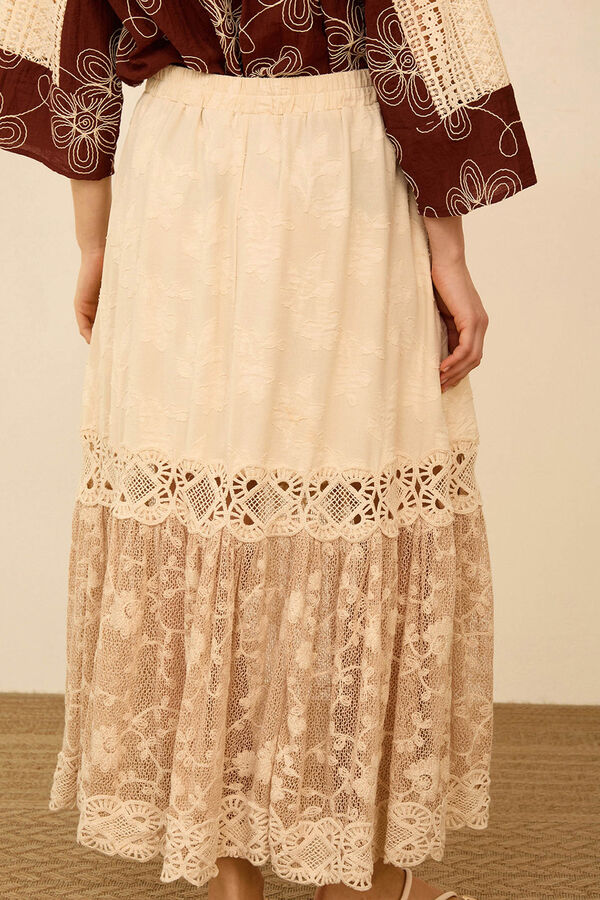 Meisie Falda midi bimateria Beige