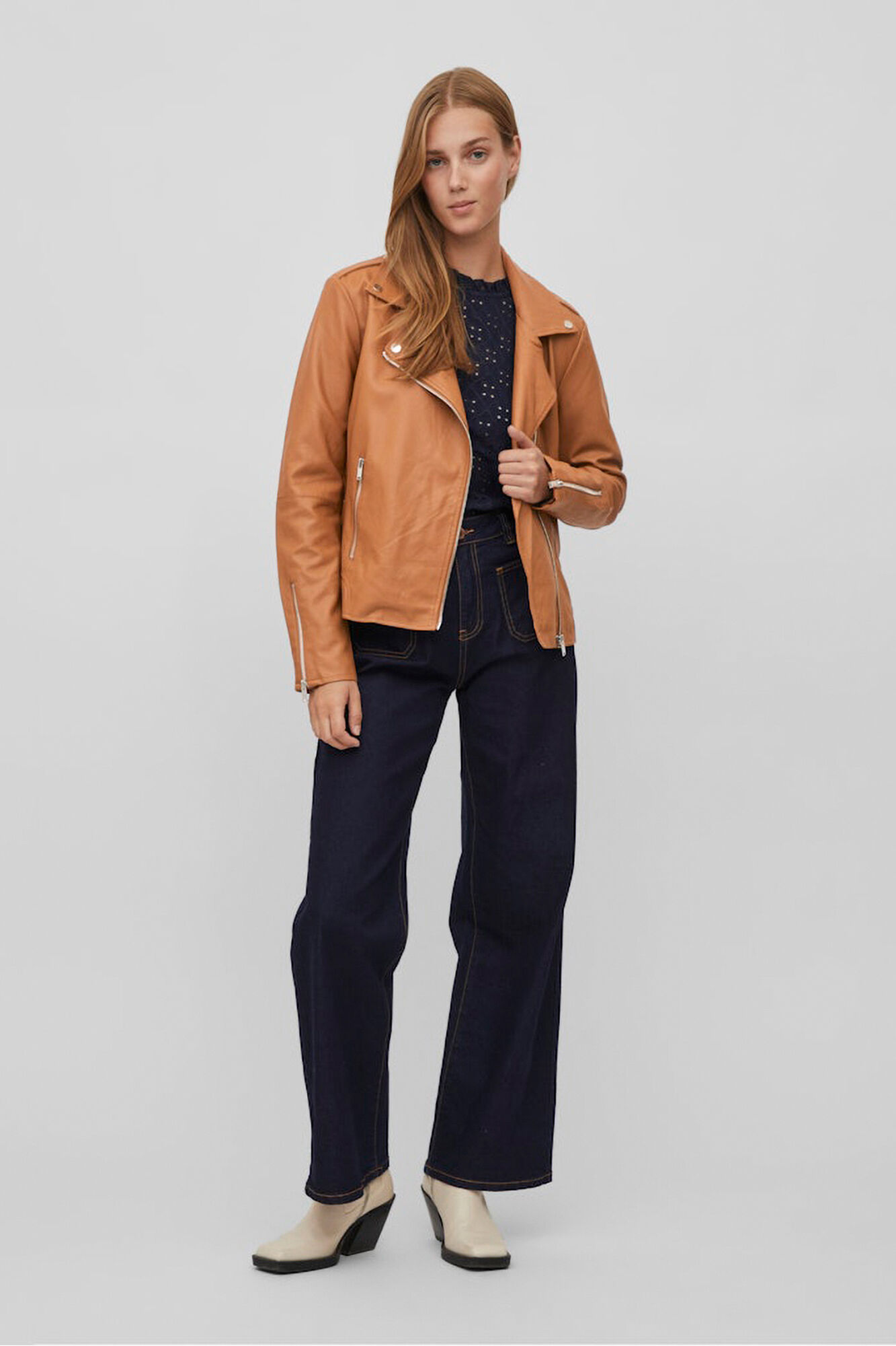 Vila Chaqueta biker polipiel