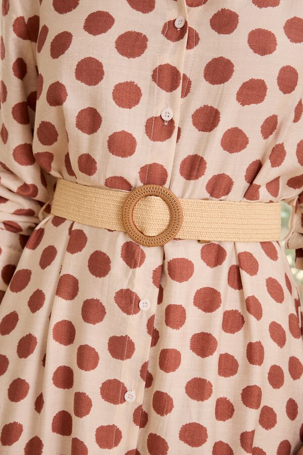 Pol&iacute;n Et Moi Vestido lunares Irati Estampado beige