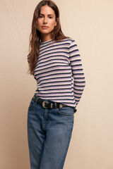 Slowlove Top básico estructura Estampado blanco