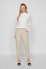 Vila Blusa de manga larga con cuello alto Blanco