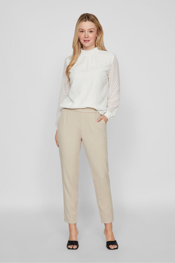 Vila Blusa de manga larga con cuello alto Blanco