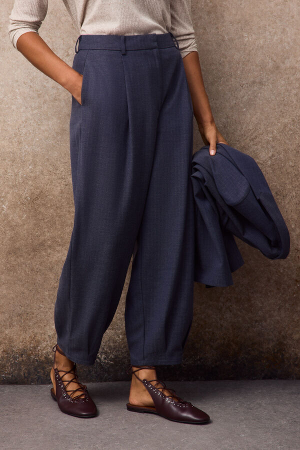 Slowlove Pantal&oacute;n corte barrel Gris oscuro