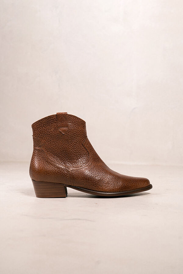 Bryan Stepwise Botines cowboy de piel Cal&iacute;ope Vintage Marr&oacute;n
