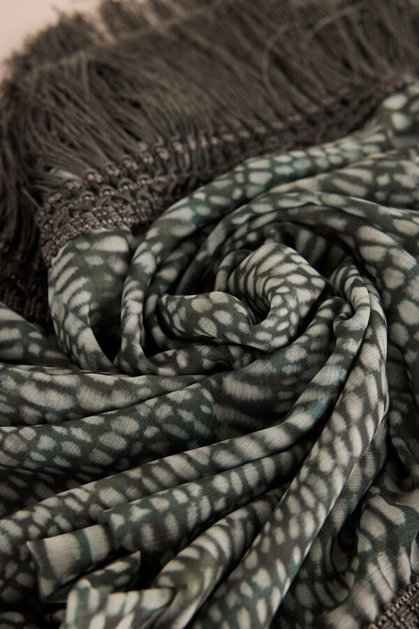 Slowlove Fular estampado flores Verde