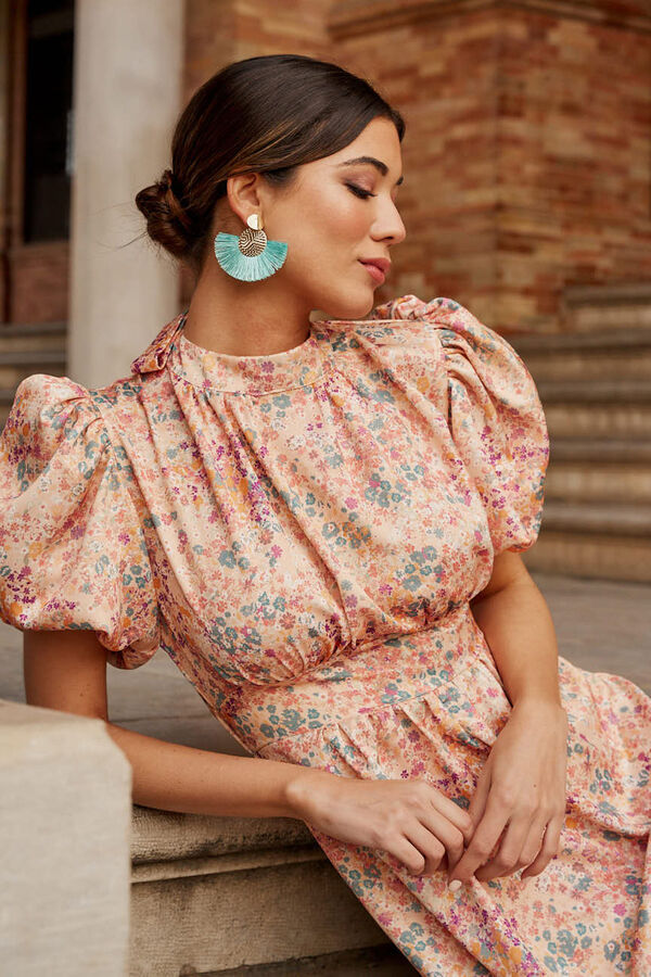 Pol&iacute;n Et Moi Vestido midi Teresa salmon Rosa