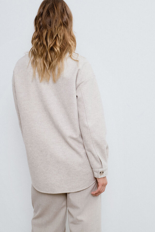 Vila Chaqueta camisera abotonada Beige