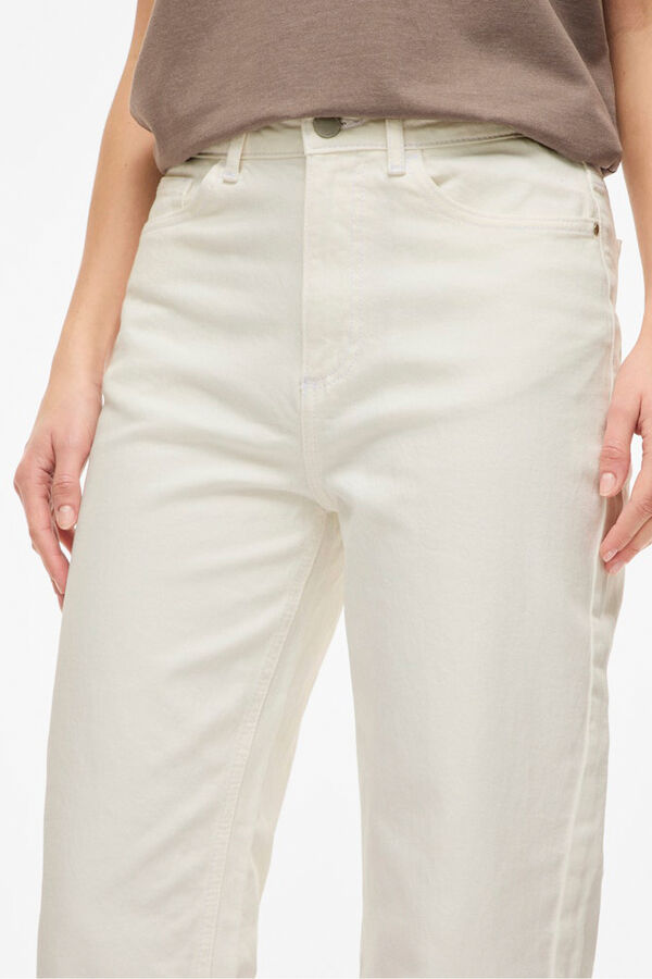 Vila Pantal&oacute;n vaquero recto con cintura alta Blanco