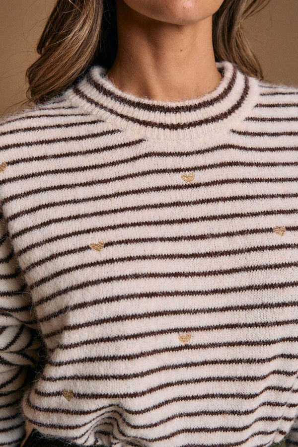 Pol&iacute;n Et Moi Jersey rayas coraz&oacute;n Trice Estampado marr&oacute;n