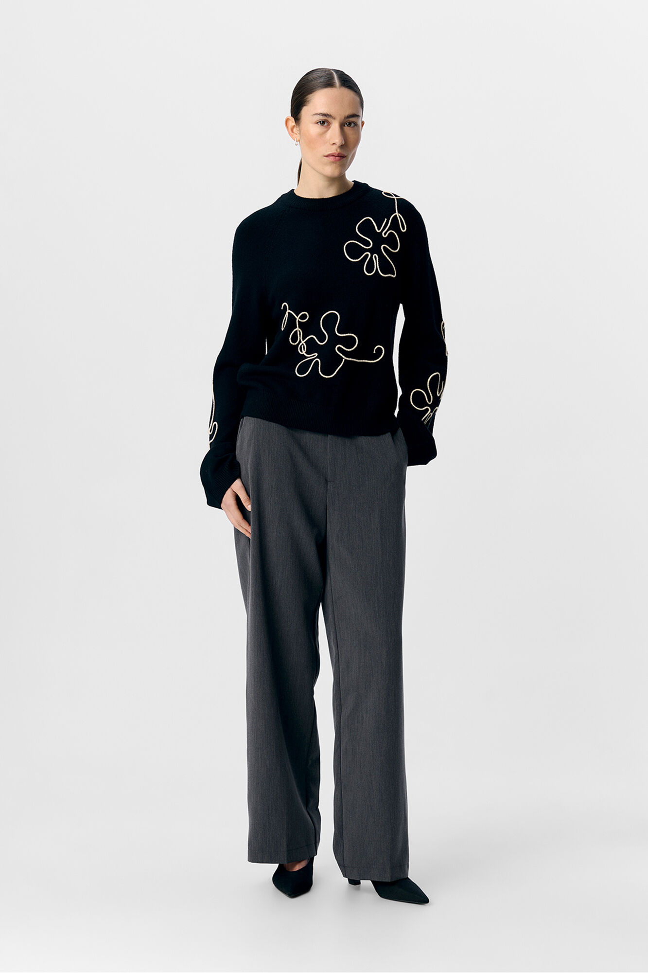 Object Jersey punto bordado flor