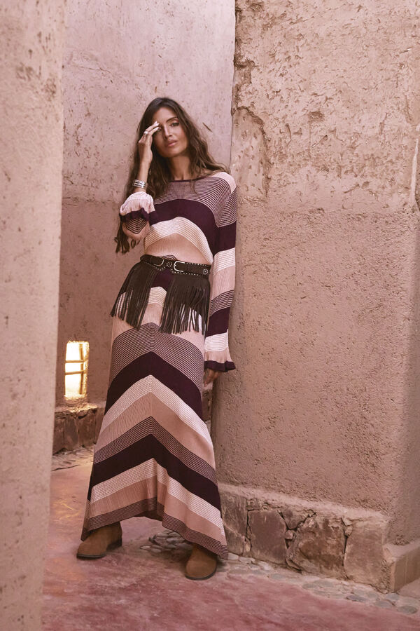 Slowlove Cintur&oacute;n high waist efecto piel Camel