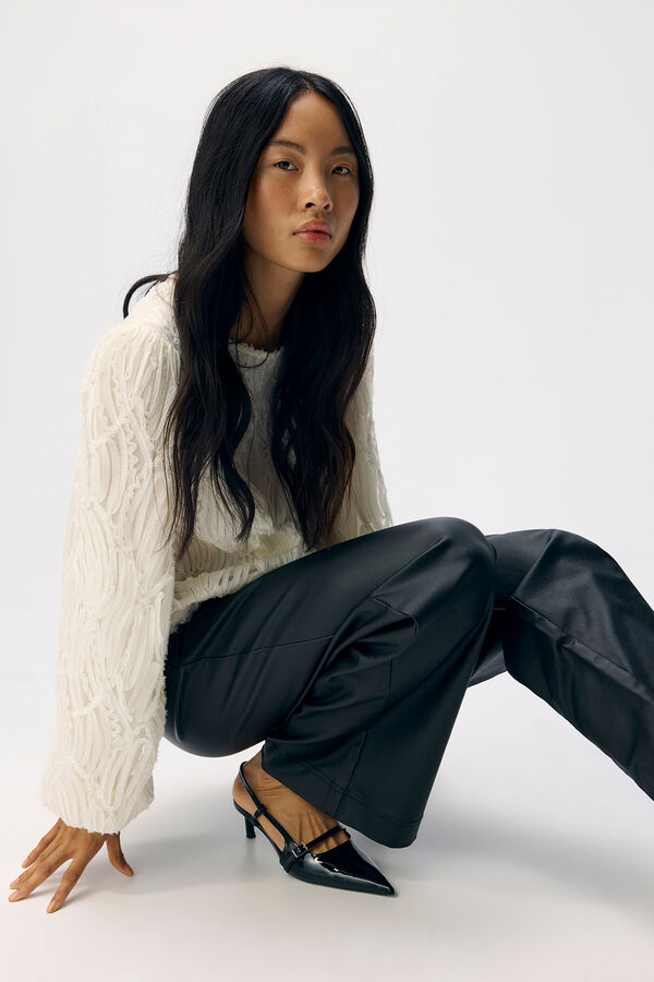 Object Pantal&oacute;n efecto piel Negro