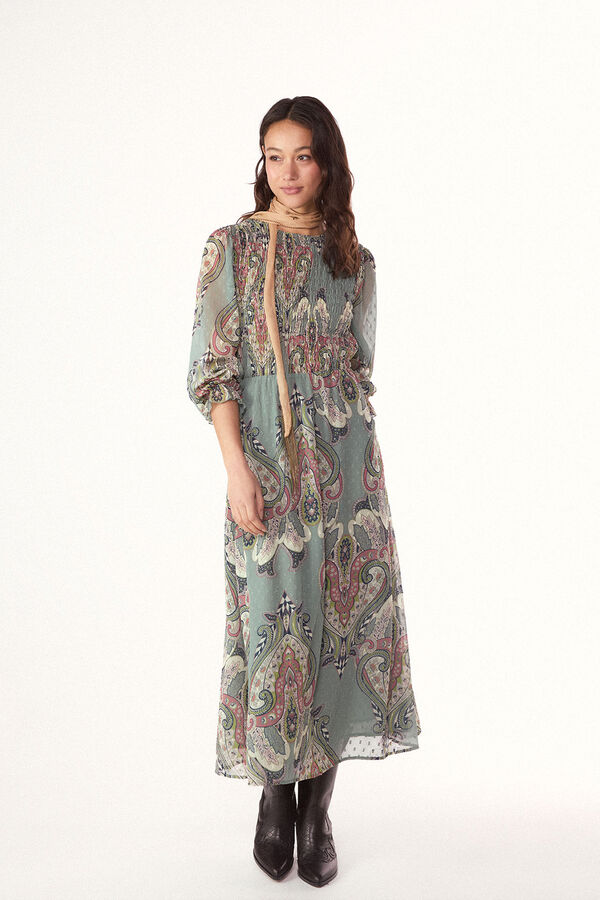 Slowlove Vestido estampado gomas Estampado azul