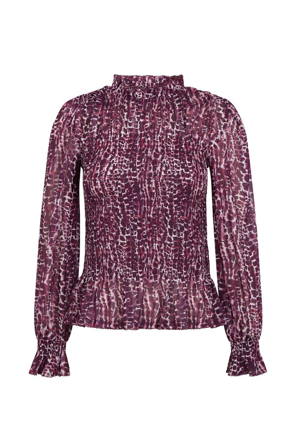 Slowlove Top tul estampado fruncido Multicolor